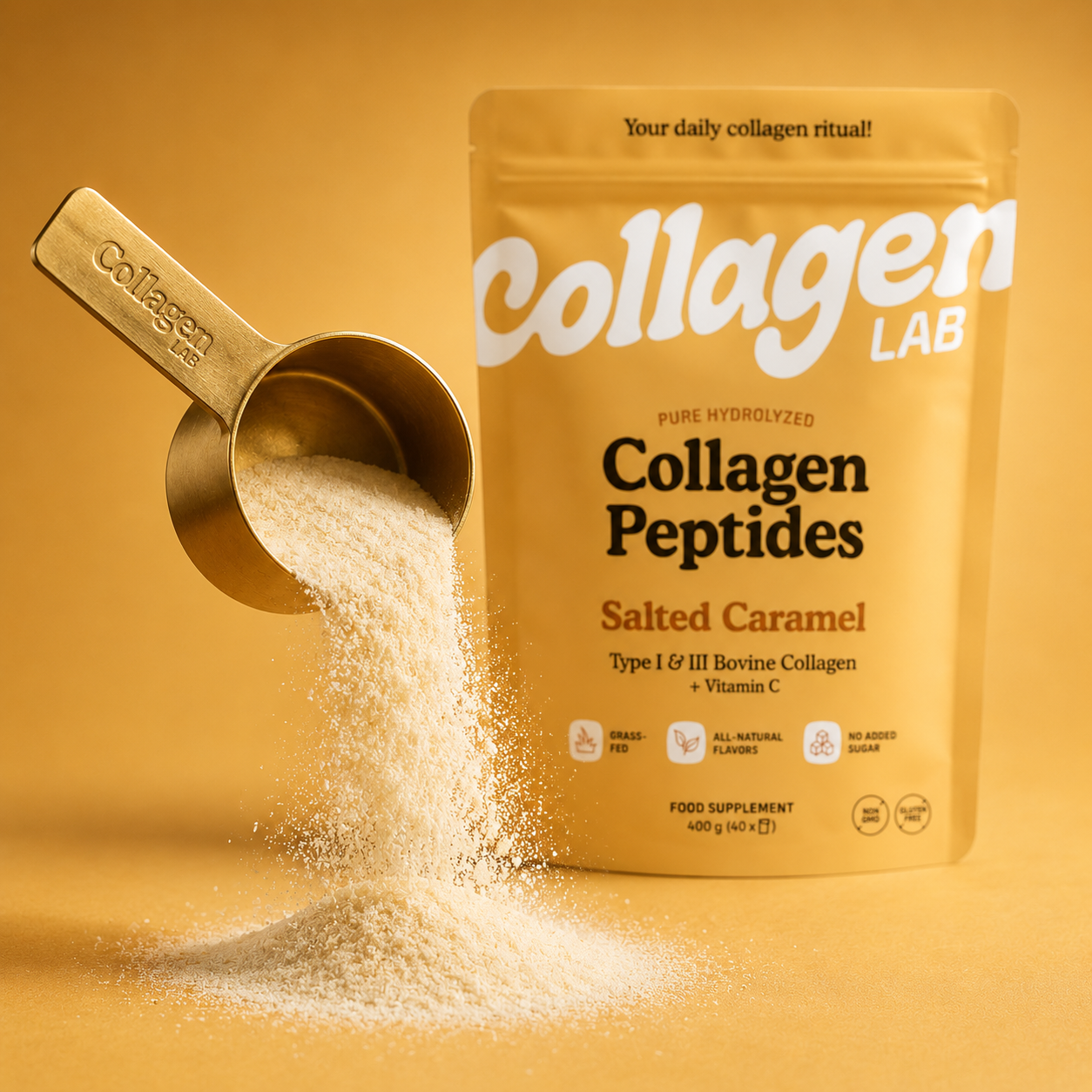 Signature Metal Scoop Collagen LAB — Precision Dosing Spoon