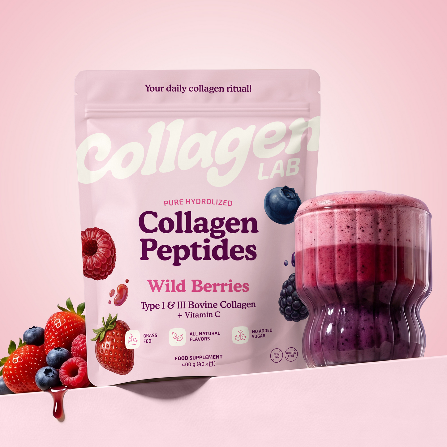Хидролизиран телешки колаген вкус горски плодове CollagenLab®
